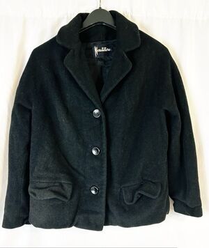 Vintage Neusteters Women's Short Black Star Drift Stroock Wool Jacket Coat M/L